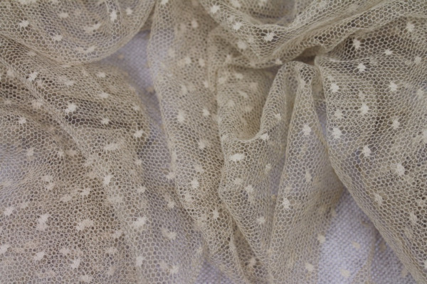 Spot / Dot Tulle - Sandy Gold fabric