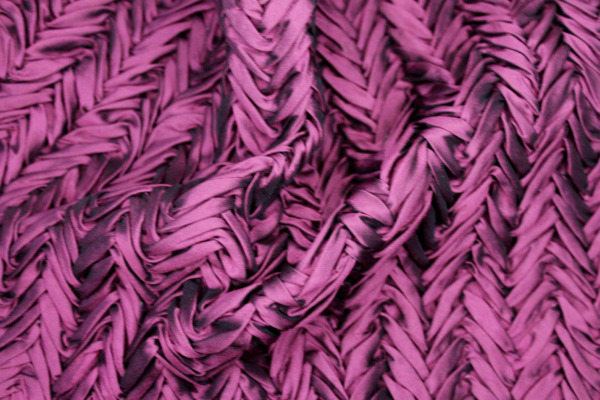Pleated Poly Dupion - Maroon fabric