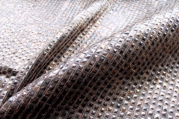 Tarnished Stud Sequin on Silk Chiffon - Brass fabric