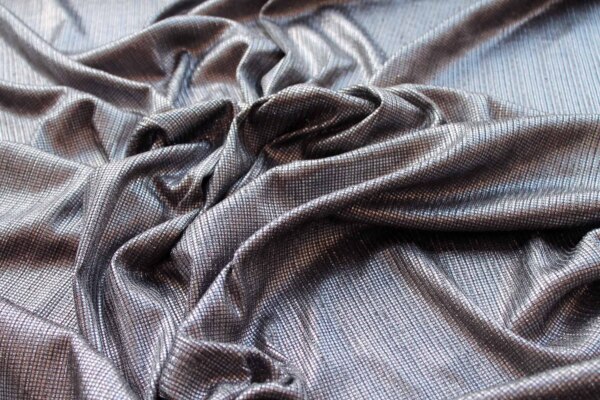 Foiled Texture Jersey in Gunmetal fabric
