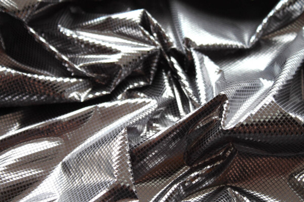 Foil Printed Polyamide - Gunmetal fabric