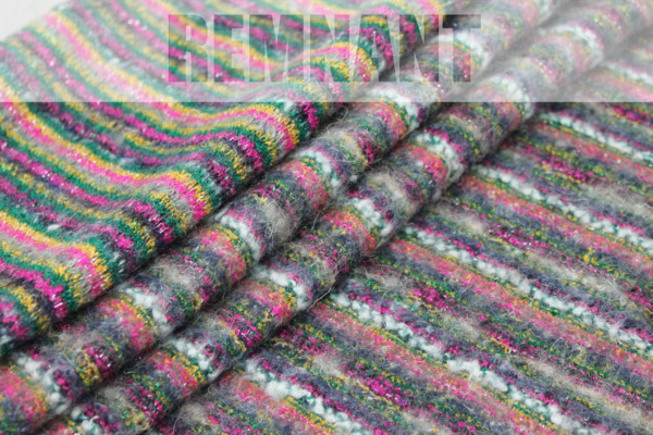 Multi Colour Stripe Knit w/Lurex - 0.3m Piece fabric