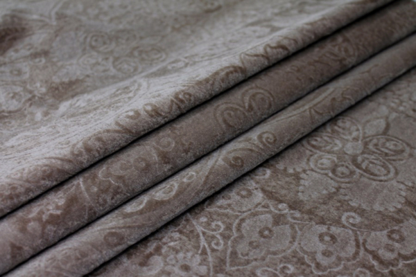 Embossed Cotton Velvet - Mink fabric