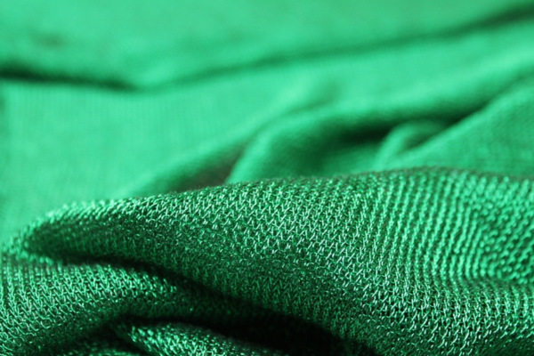 Fine Metallic Thread Knit - Green fabric