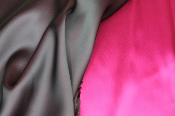 Double Sided Satin - Navy Blue / Magenta fabric