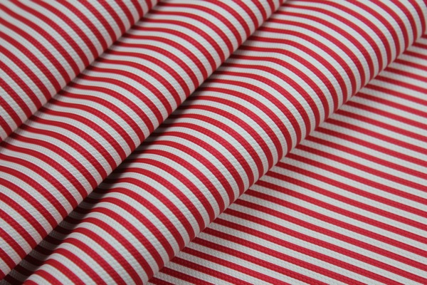 Soft Striped Leatherette - Red and White fabric