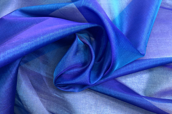 Silk Organza - Purple shot Turquoise fabric