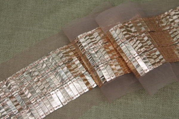 Rectangular Sequin Trim - Peachy Gold