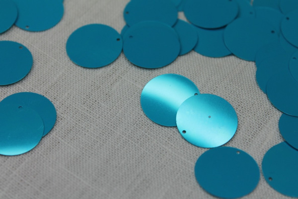 Turquoise Blue Large Round Sequin - Bag of 31g trim