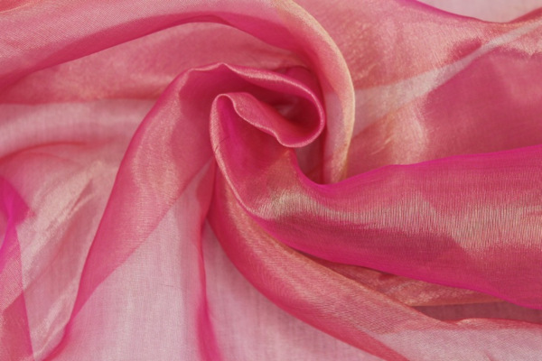 Silk Organza - Metallic Pink Gold fabric