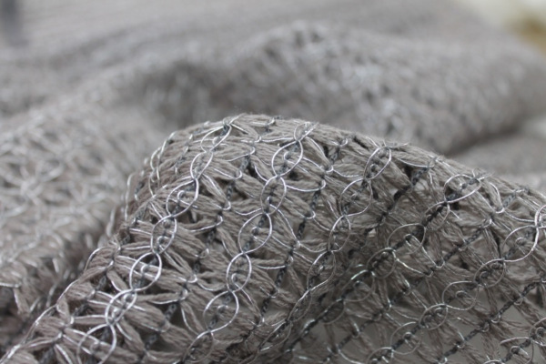 Metallic Thread Texture Weave - Grey / Silver fabric