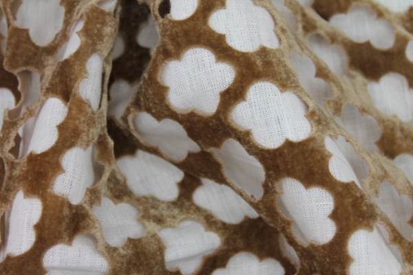 Laser Cut Soft Velvet - Faun fabric