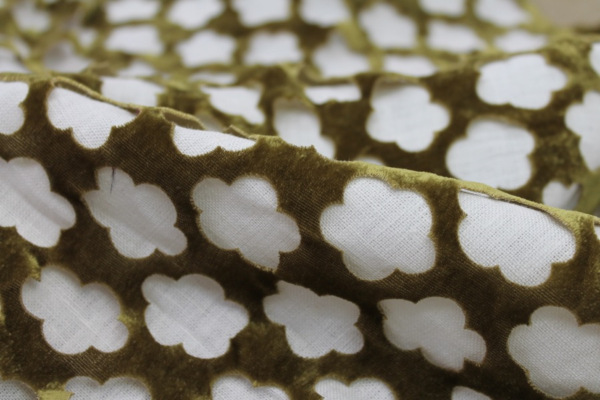 Laser Cut Soft Velvet - Green fabric