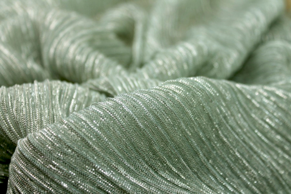 Pleated Lurex Knit - Mint fabric