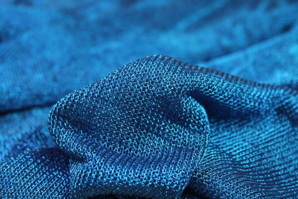 Fine Metallic Thread Knit - Electric Blue fabric