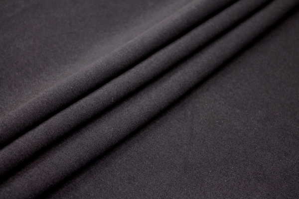 Organic Cotton Interlock Jersey - Black fabric