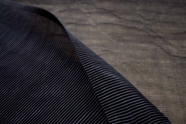 Pleated Crisp Polyester Georgette - Black fabric