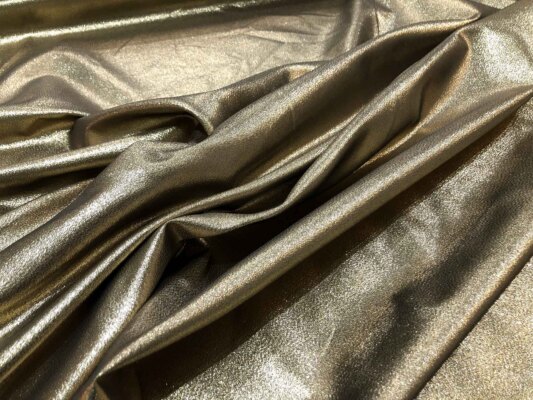 Gold Lurex Suiting - Gold on Black fabric