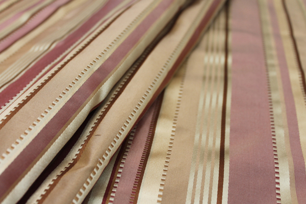 Satin Stripe Taffeta - Rust and Gold fabric