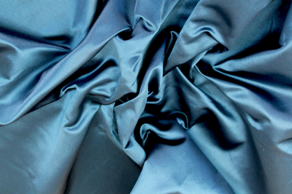 Two Tone Silk Duchesse Satin - Teal/Black fabric