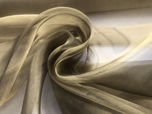 Silk Organza - Metallic Black Gold fabric