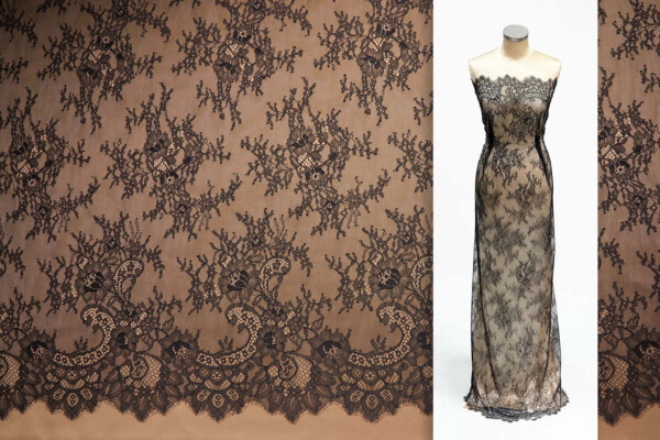 Chantilly Lace - Black Double Scallop