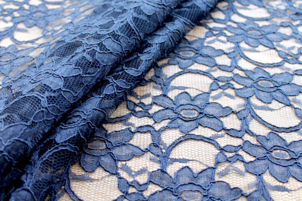 Corded Lace - Navy fabric