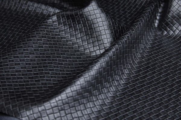 "Woven" Look Leatherette - Black fabric