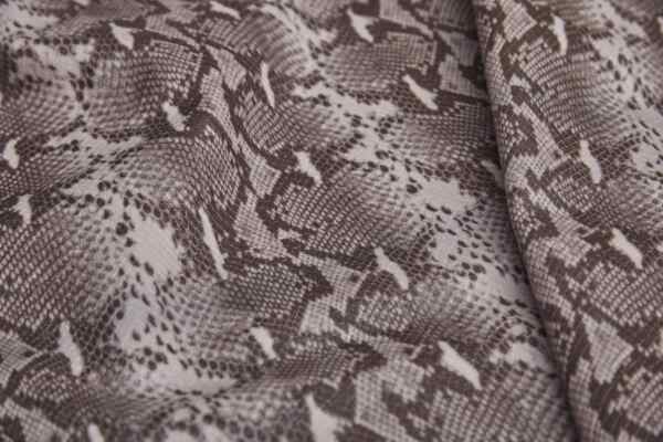 Embossed Snakeskin Leatherette - Brown / Camel fabric