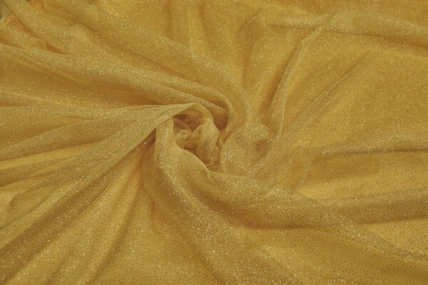 Mustard Yellow and Gold Glitter Tulle fabric