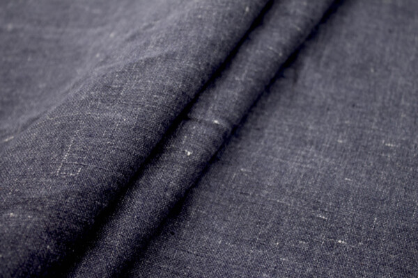 Navy Linen with Tiny Off White Flecks fabric