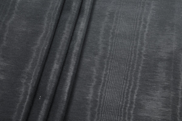 Cotton Viscose Grosgrain - Black Moiré fabric