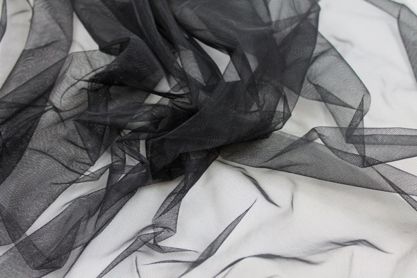 Non-Stretch Illusion Tulle - Black fabric