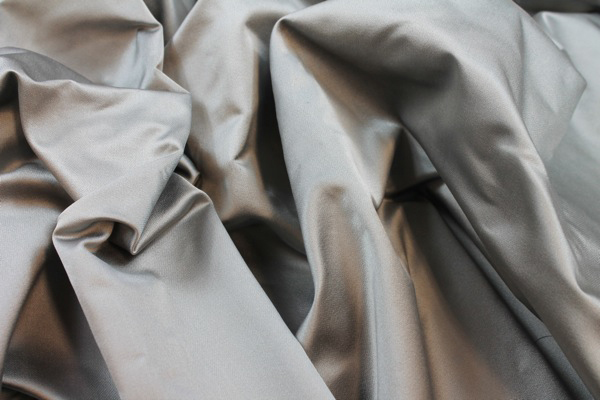 Silk/Cotton Duchesse Satin - Grey fabric