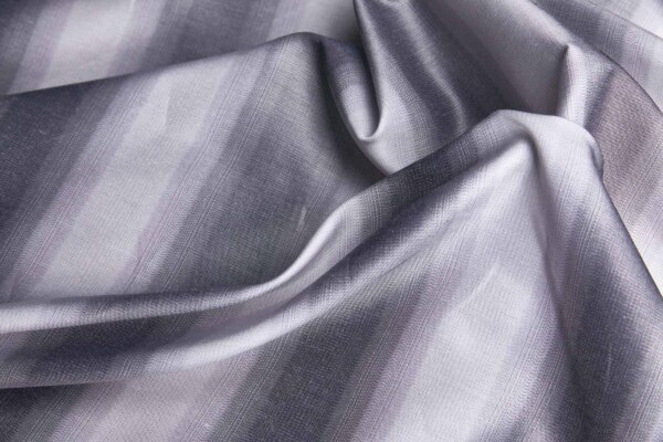 Silk / Cotton Taffeta Black and Grey "Blurred" Stripe fabric