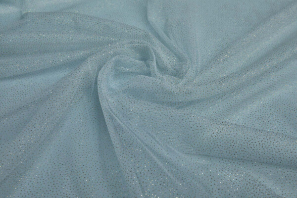 Pale Blue and Gold Glitter Tulle fabric