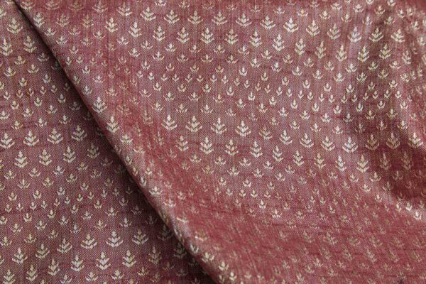 Pale Gold and Burgundy Soft Indian Brocade fabric