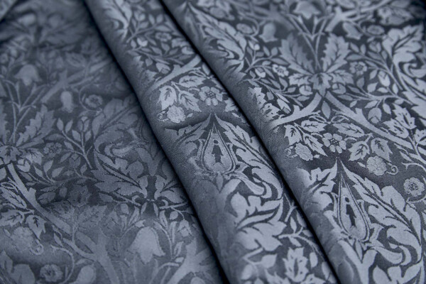 Rococco Silk Brocade - Slate Grey fabric