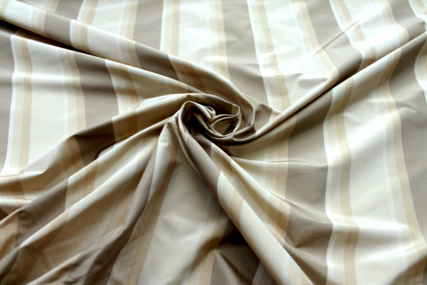 Sand and Gold Striped Silk Taffeta fabric