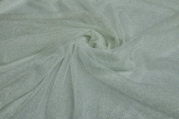 Sea Spray and Gold Glitter Tulle fabric