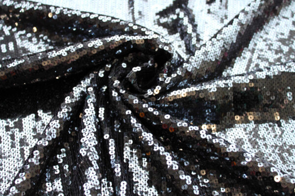 Sequin On Chiffon - Grey Silver fabric