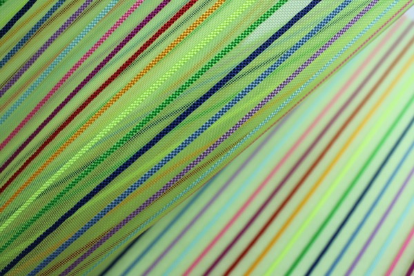 Rainbow Stripe Crin - Neon Green fabric