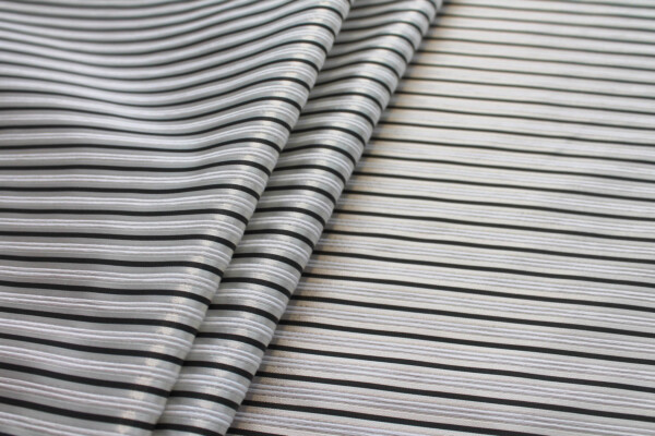 Striped Brocade - White Grey & Black fabric