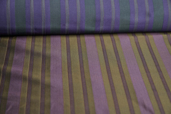 Reversible Stripe Brocade - Plum, Olive, Green and Purple fabric
