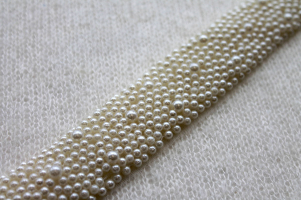 Cream Pearl Trim - Narrow
