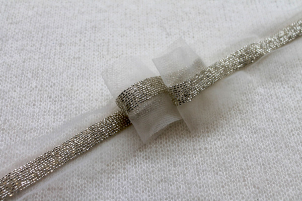 Beaded Micro Trim - Silver - Wide