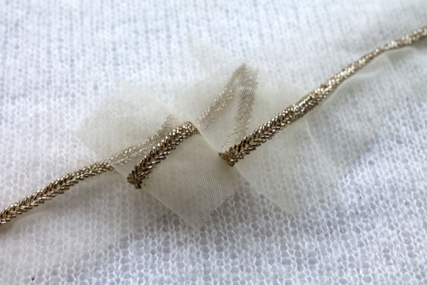 Beaded Micro Trim - Herringbone - Gold