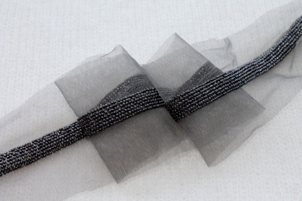 Beaded Micro Trim - Gunmetal Grey Round Plastic Beads