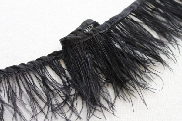 Ostrich Feather Trim - Black