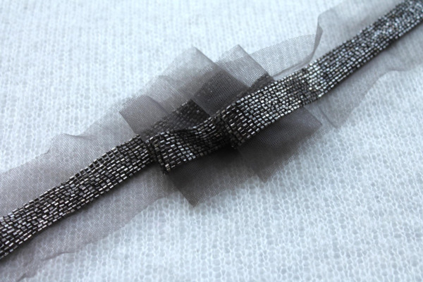 Beaded Micro Trim - Gunmetal - Wide